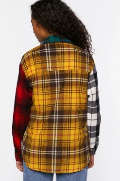 Reworked Mixed Plaid Flannel Shirt