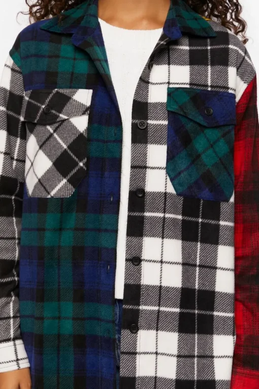 Reworked Mixed Plaid Flannel Shirt
