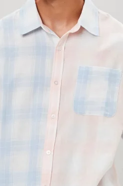 Reworked Plaid Button-Front Shirt