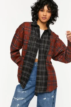 Reworked Plaid High-Low Shirt