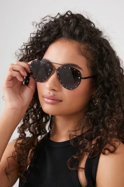 Rhinestone Aviator Sunglasses