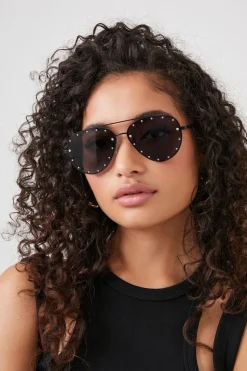 Rhinestone Aviator Sunglasses