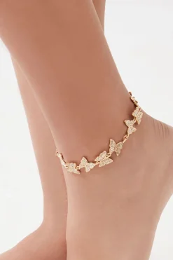 Rhinestone Butterfly Anklet