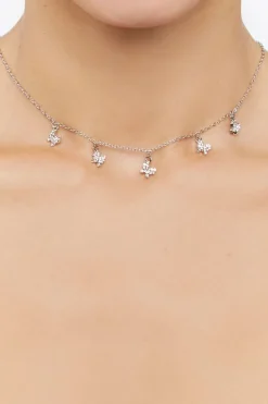 Rhinestone Butterfly Charm Necklace