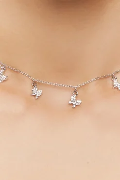 Rhinestone Butterfly Charm Necklace