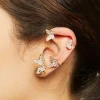 Rhinestone Butterfly Ear Cuff & Stud Set