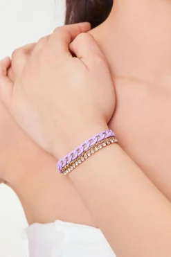 Rhinestone Chain Bracelet Set