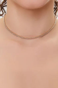 Rhinestone Chain Choker Necklace