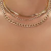 Rhinestone Chain Layered Necklace Set