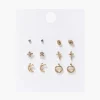 Rhinestone Crescent Moon Charm Set