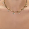 Rhinestone Evil Eye Charm Necklace