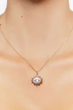 Rhinestone Eye Charm Necklace
