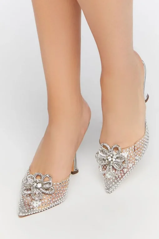 Rhinestone Flower Stiletto Heels