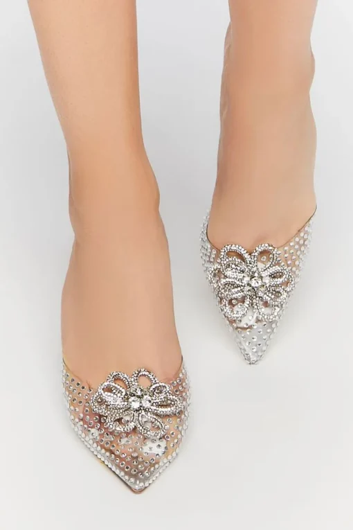 Rhinestone Flower Stiletto Heels