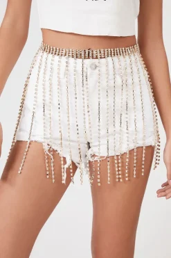 Rhinestone Fringe Chain Belt