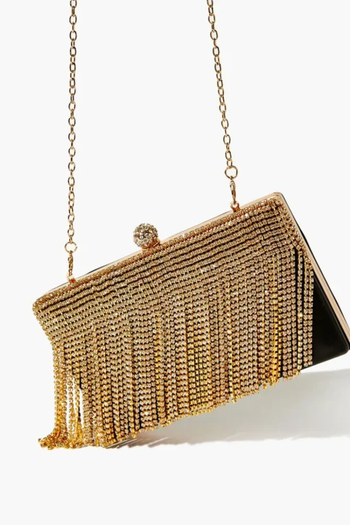 Rhinestone Fringe Clutch Bag