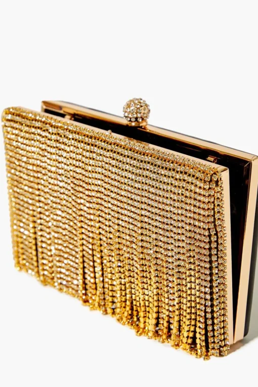 Rhinestone Fringe Clutch Bag