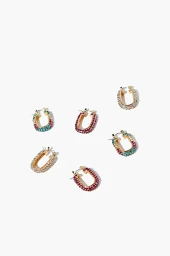 Rhinestone Geometric Hoops
