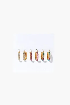 Rhinestone Geometric Hoops