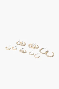 Rhinestone Hoop Earring Set