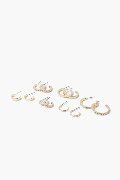 Rhinestone Hoop Earring Set