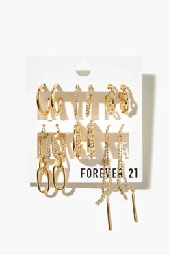 Rhinestone Hoop Earring Set