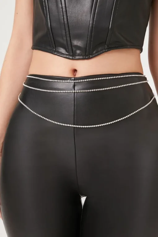 Rhinestone Layered Belly Chain