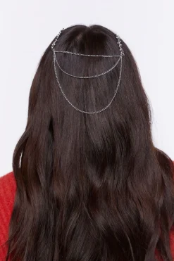 Rhinestone Leaf Layered Head Chain