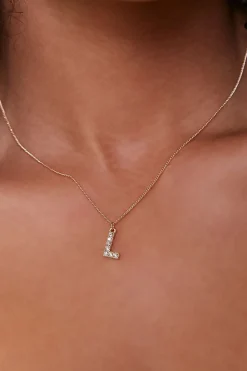 Rhinestone Letter Pendant Necklace