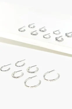 Rhinestone Open-End Hoop Earrings