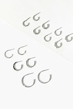 Rhinestone Open-End Hoop Earrings