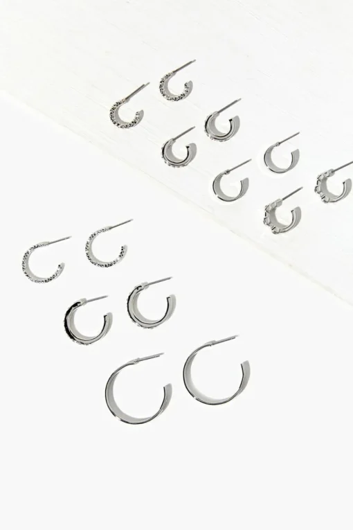 Rhinestone Open-End Hoop Earrings