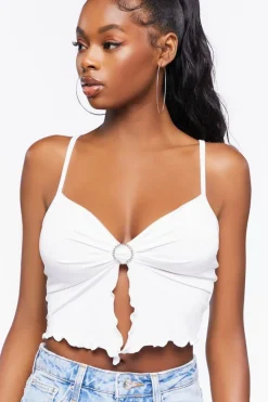 Rhinestone O-Ring Cropped Cami