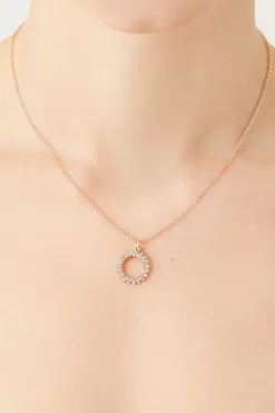 Rhinestone Ring Pendant Necklace