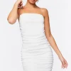 Rhinestone Ruched Mini Dress