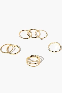 Rhinestone Thin Ring Set