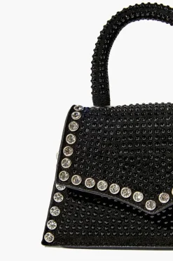Rhinestone-Studded Mini Crossbody Bag