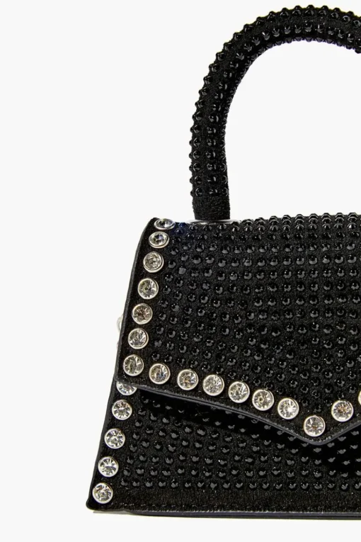 Rhinestone-Studded Mini Crossbody Bag