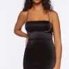 Rhinestone-Trim Mini Slip Dress