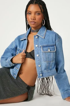 Rhinestone-Trim Trucker Jacket