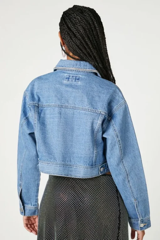 Rhinestone-Trim Trucker Jacket