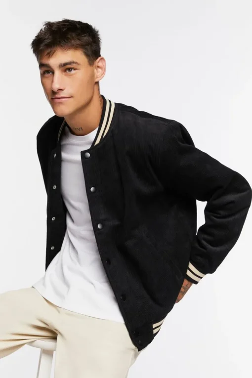 Ribbed Bomber Jacket