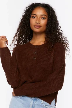 Ribbed Button-Front Sweater