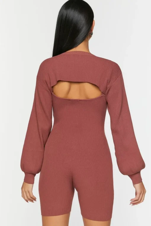 Ribbed Cami Romper & Bolero Set