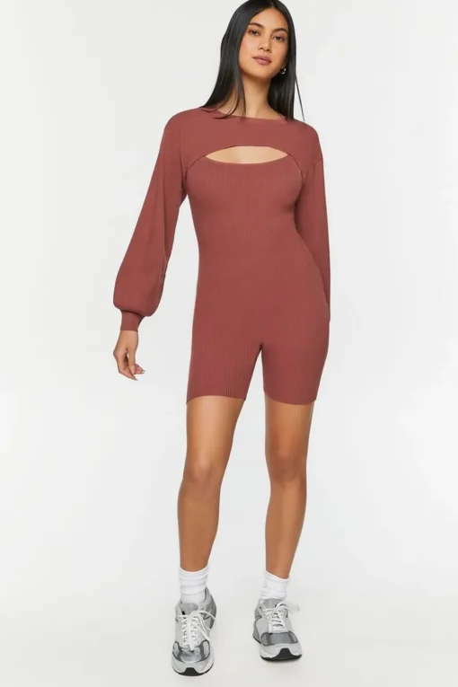 Ribbed Cami Romper & Bolero Set
