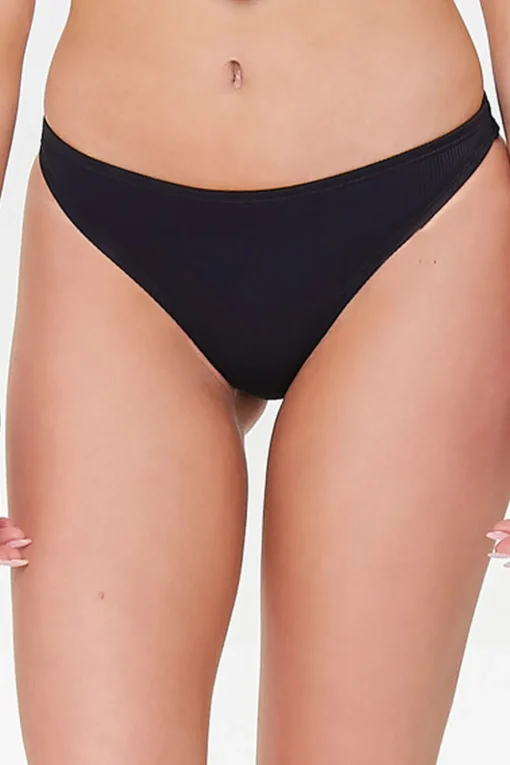 Ribbed Cheeky Bikini Bottoms