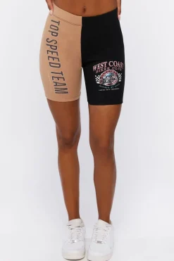Ribbed Colorblock Biker Shorts
