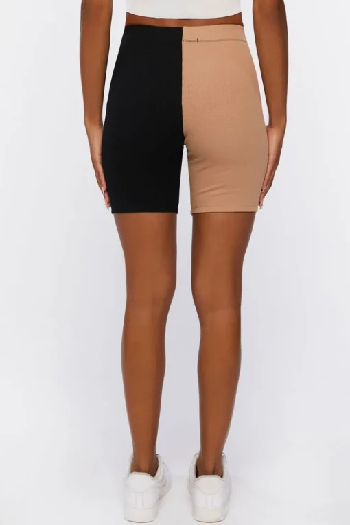 Ribbed Colorblock Biker Shorts