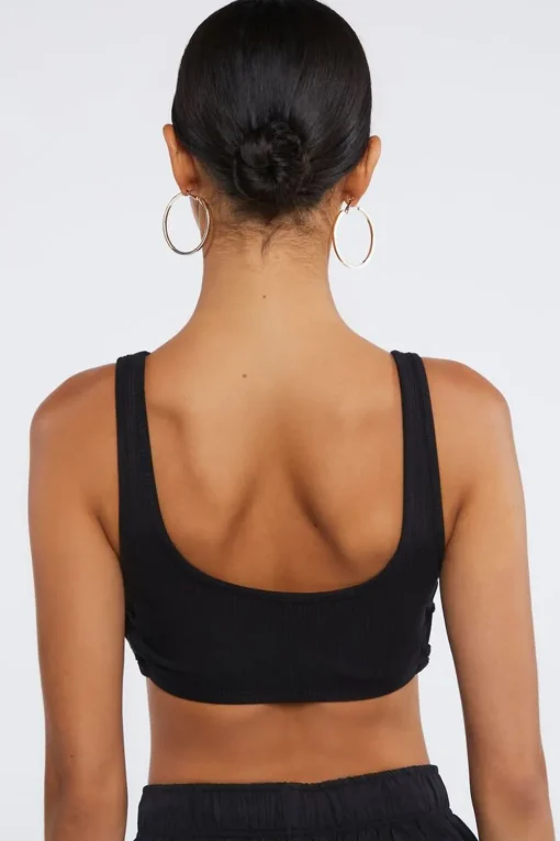 Ribbed Crisscross Cropped Tank Top