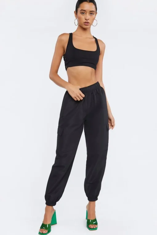 Ribbed Crisscross Cropped Tank Top